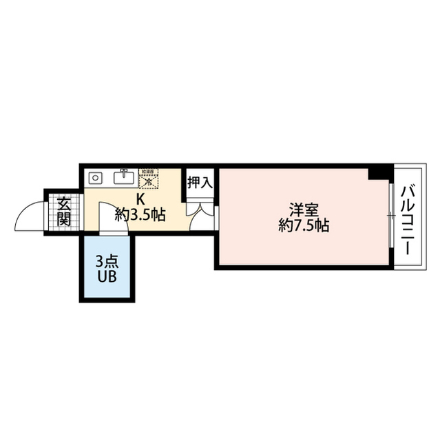 プラザ信開北安江 216号室 間取り