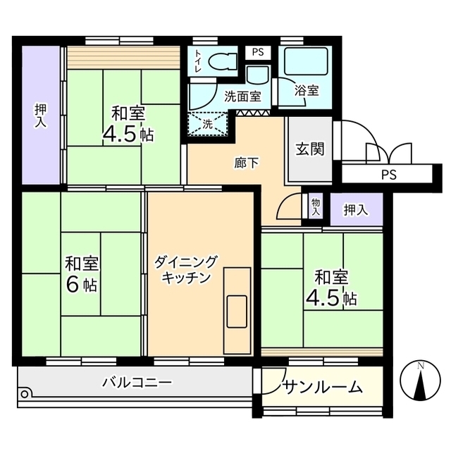新神田団地 2号棟 306号室 間取り