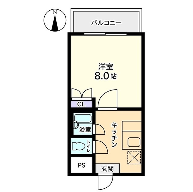 信開ウエラコート大領中 203号室 間取り