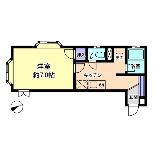 信開セルーラ上小松2 2106号室 間取り