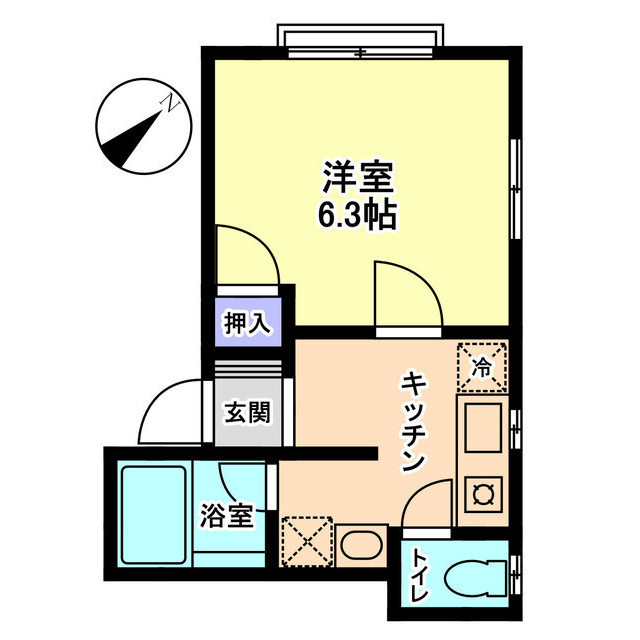 信開セルーラ粟津駅西3 102号室 間取り