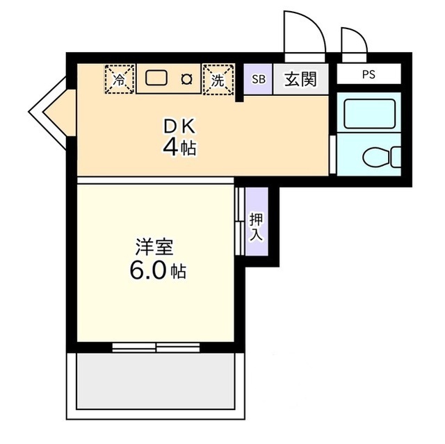 信開ウエラコート足羽 401号室 間取り